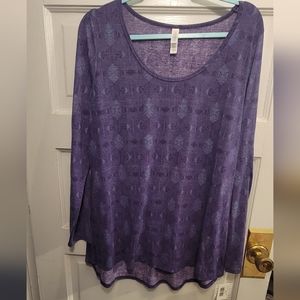 LuLaRoe Purple Blue Geometric Pattern Lynnea